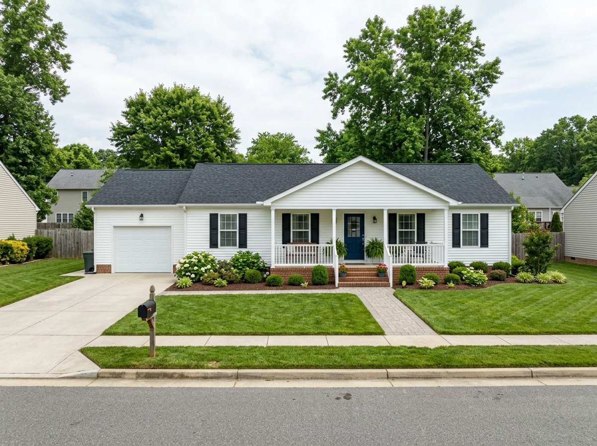 Ranch-style modular home exterior popular with Reston, Virginia buyers