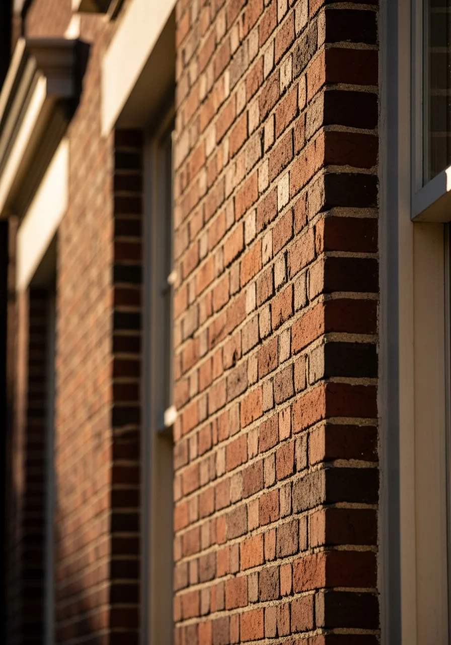 Close-up of historic Alexandria building facade showing period brick and traditional architectural details.