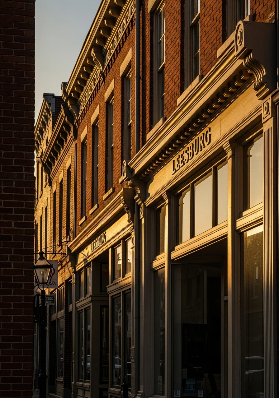 Leesburg historic building facade showing period architecture and traditional storefront details.