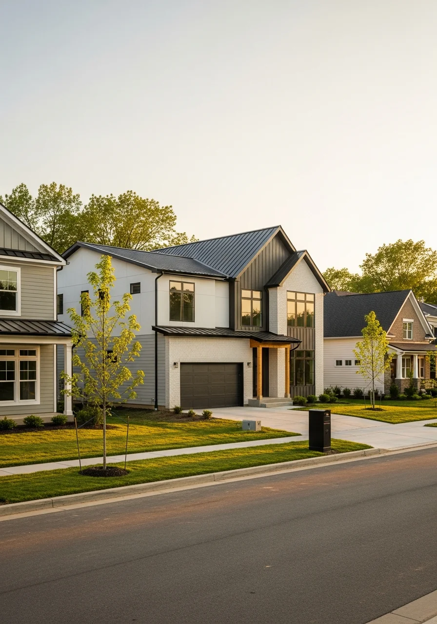 Reston commercial or residential property showing modern construction and professional grounds maintenance.